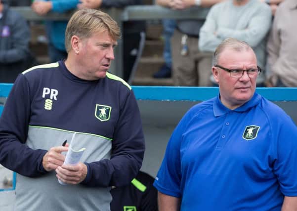 Carlisle United v Mansfield Town - Mansfield Town Assistant Manager Paul Raynor and Mansfield Town manager Steve Evans - Pic By James Williamson