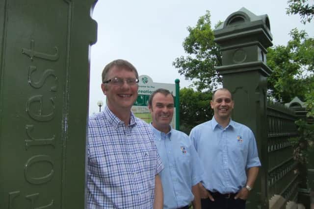 Alpha Rail trio (from left) Phil Ball, Dave Woodward and Neil Mason at Nottingham's Forest Recreation Ground.