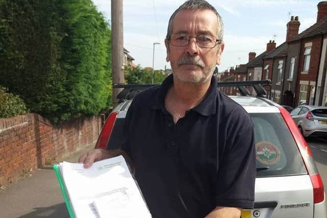 John Bush of Barker Street  Huthwaite who has received a Fixed Penalty Notice for parking on Zig Zags outside his house.