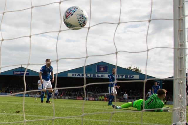 Carlisle United v Mansfield Town - Calum Butcher of Mansfield Town levels the scores - Pic By James Williamson