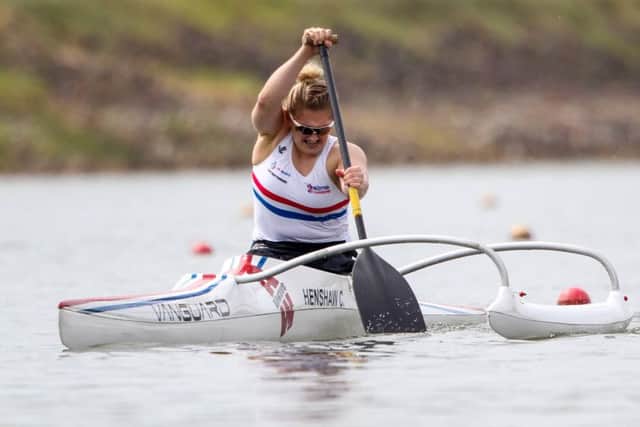 Charlotte Henshaw pictured competing at the World Championships in the va'a. Pic credit: Balint Vekassy.