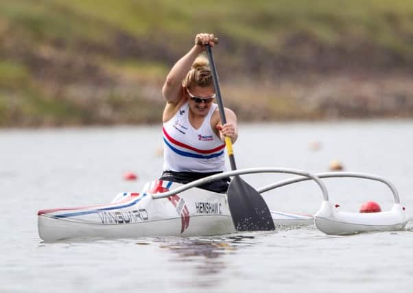 Charlotte Henshaw pictured competing at the World Championships in the va'a. Pic credit: Balint Vekassy.