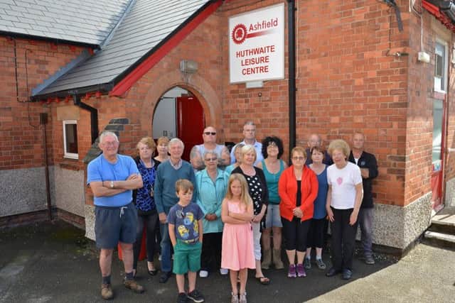 Huthwaite Leisure Centre is under threat of closure, pictured are Coun Lee Anderson, Coun Glenys Maxwell and local residents