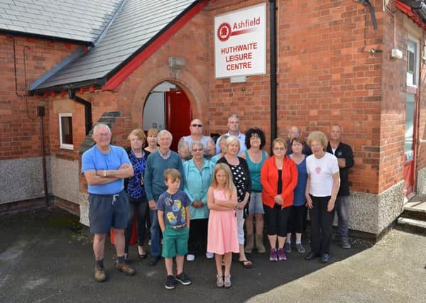 Huthwaite Leisure Centre is under threat of closure, pictured are Coun Lee Anderson, Coun Glenys Maxwell and local residents