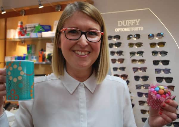 Macmillan Cancer Support world's biggest coffee morning 29/9/17
Optical assistant Julia Heather, 39, of Mansfield, atDuffy Optometrists, Church Street, Mansfield
