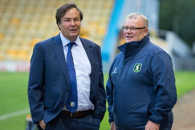 Mansfield Town chairman John Radford with manager Steve Evans - Pic By James Williamson