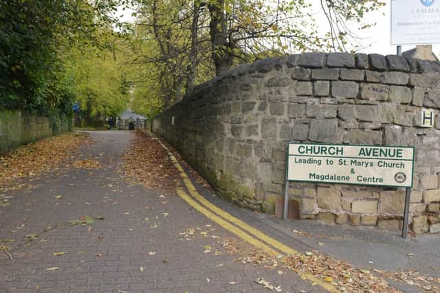 Illegally painted yellow lines on Church Avenue