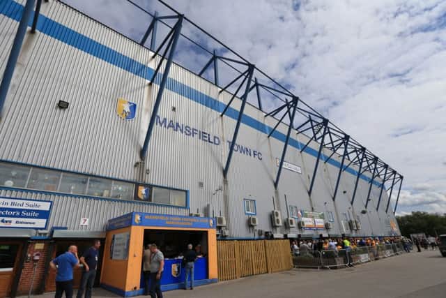 Mansfield Towns One Call Stadium. Photo by Leila Coker.