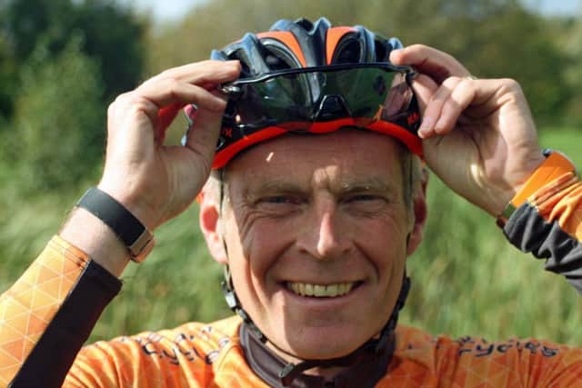 Bryan Steel former pro cyclist from Sutton is promoting the ICE ID bracelet .