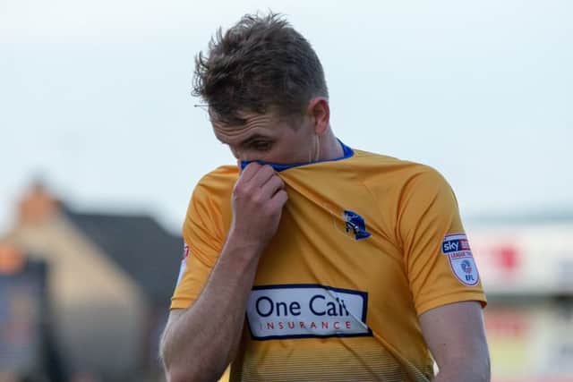 Mansfield Town vs Swindon Town - Johnny Hunt of Mansfield Town at full time - Pic By James Williamson