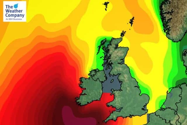Map of UK - picture: The Weather Company.