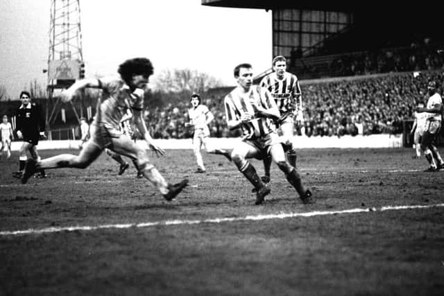 Craig McKernon in full flight for Mansfield.