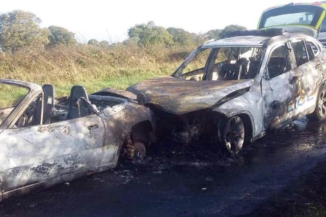 The scene of the crash. Picture submitted by Robson Green.