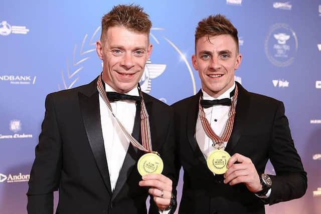 The Birchall brothers, Ben and Tom, from Mansfield, with their world championship medals. (PHOTO BY: Mark English)