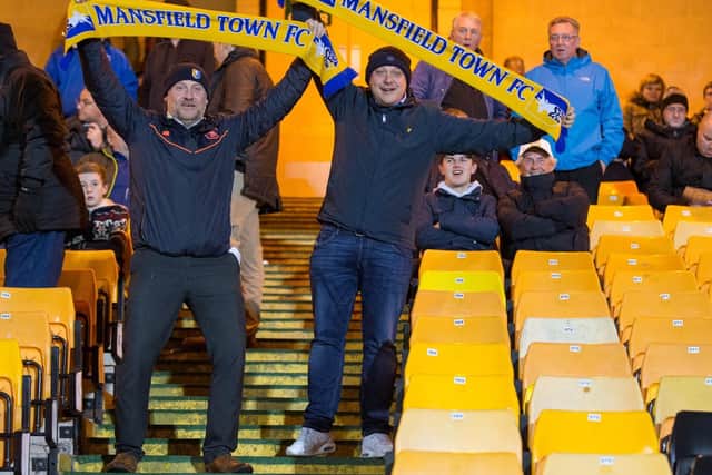 Stags fans ahead of the 4-0 win over Port Vale