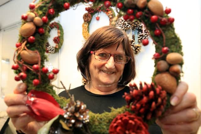 Christmas Fair at The Tin Hat Centre in Selston. Pictured is Josie Nicholls on her Christmas decorations stall.