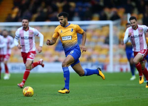 Jacob Mellis of Mansfield Town during the Sky Bet League 2 match between Mansfield Town and Stevenage at the One Call Stadium, Mansfield, England on 18 November 2017. Photo by Leila Coker / PRiME Media Images.