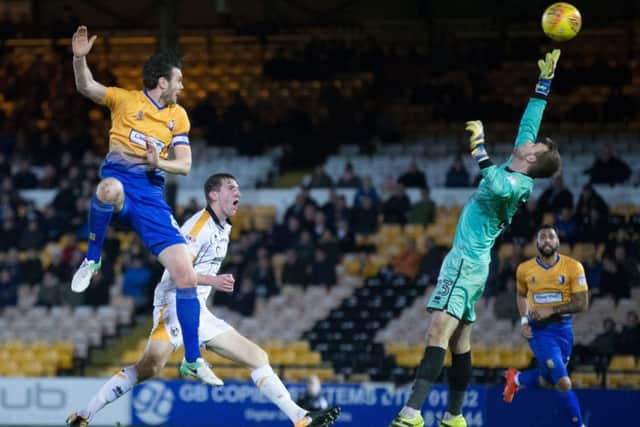 Port Vale vs Mansfield Town - Zander Diamond of Mansfield Town scores - Pic By James Williamson