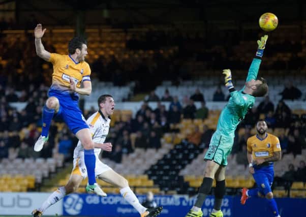 Port Vale vs Mansfield Town - Zander Diamond of Mansfield Town scores - Pic By James Williamson
