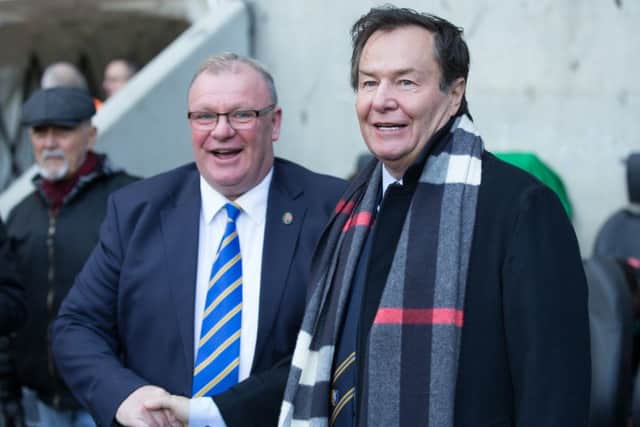 Coventry City vs Mansfield Town - Mansfield Town manager Steve Evans and Mansfield Town Chairman John Radford - Pic By James Williamson