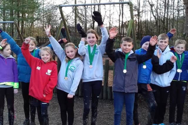 Some of the Mansfield Harriers' U11s who did so well.