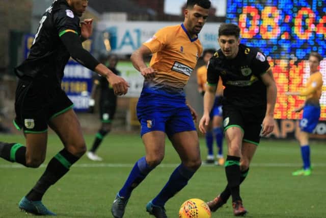 Jacob Mellis on the ball against Yeovil. Photo by Chris Etchells.