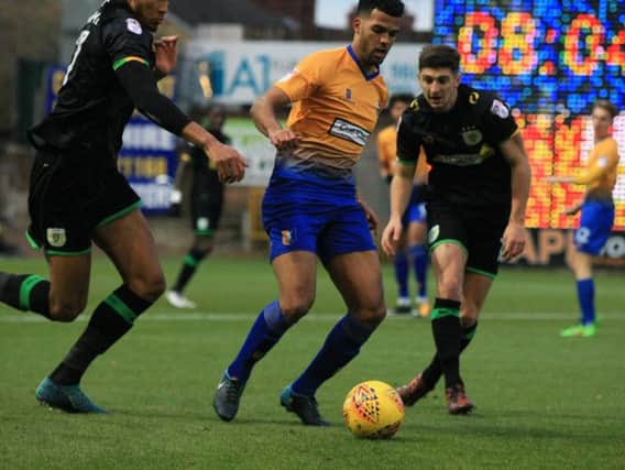 Jacob Mellis on the ball against Yeovil. Photo by Chris Etchells.