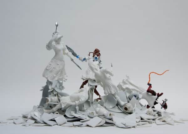 Bouke de Vries' sculpture War and Pieces is at the Harley Gallery