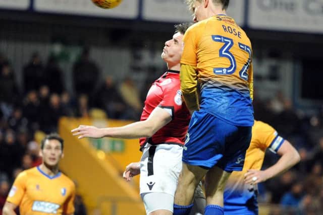 Danny Rose heads home the winner. Photo by Anne Shelley.