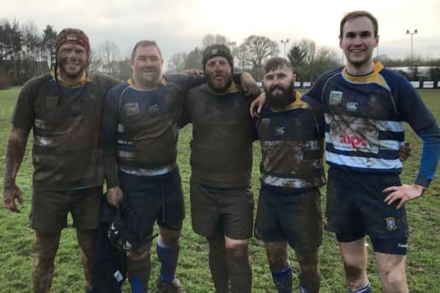 Mansfields five try scorers in their win at Sileby Town on Saturday.