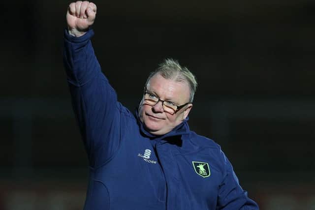 Picture by Gareth Williams/AHPIX.com; Football; Sky Bet League Two; Wycombe Wanderers v Mansfield Town; 30/12/2017 KO 15.00; Adams Park; copyright picture; Howard Roe/AHPIX.com; Stags boss Steve Evans salutes his sides victory at Wycombe
