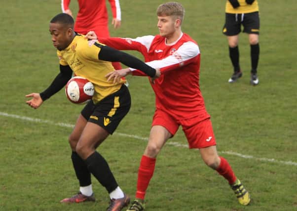 Action from Belper's home defeat by Gresley. Picture by Tim Harrison.