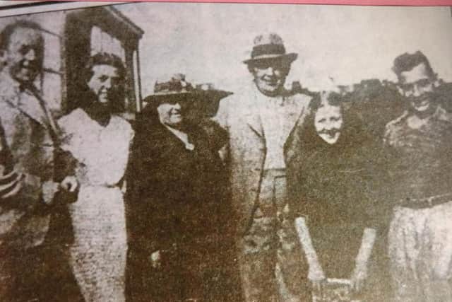 The Hargreaves family. Leslie is on the left, Herbert is third from the right and Herbert Junior is on the right. Picture submitted.