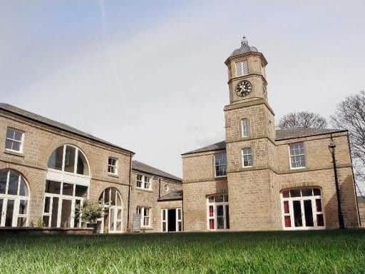 The clock tower at Berry Hill Hall