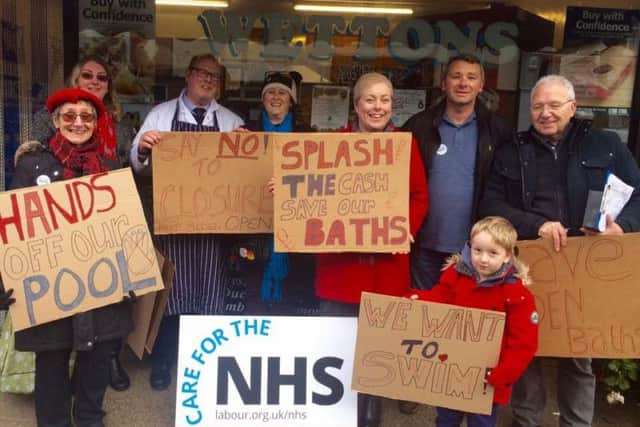 Coun Ward campaigning for Meden Baths and the NHS in Warsop.