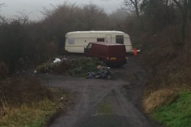 Travellers set up camp in Huthwaite.