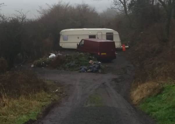 Travellers set up camp in Huthwaite.