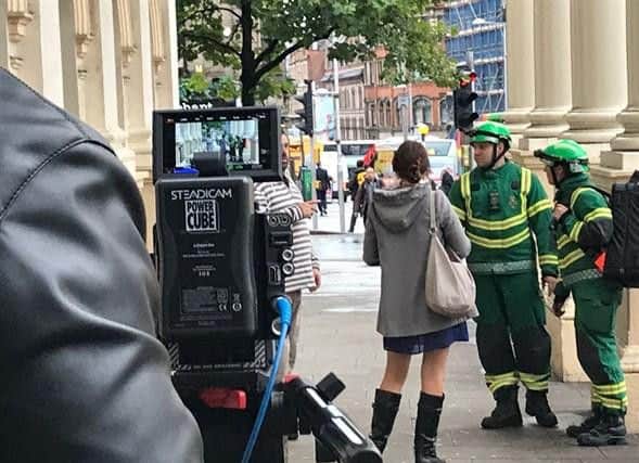 Abulance staff filming the video