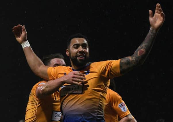 Picture Andrew Roe/AHPIX LTD, Football, EFL Sky Bet League Two, Mansfield Town v Carlisle United, One Call Stadium, 01/01/18, K.O 3pm

Mansfield's Kane Hemmings celebrates his second goal

Andrew Roe>>>>>>>07826527594