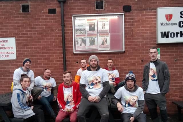 Family and friends of tragic crash victim Kirstie reach Shirebrook after a 25 mile walk from Doe Lea.