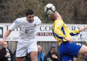 Captain Chris Timons (left) was sent off to cap a bad day for Shirebrook Town.