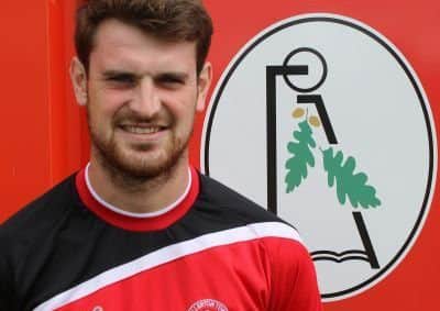 Ben Bowring, who made a crucial last-ditch clearance for Ollerton Town.