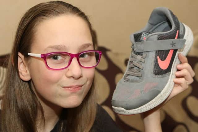 Kirkby schoolgirl Hope Pugh is hoping for help to find some new trainers.