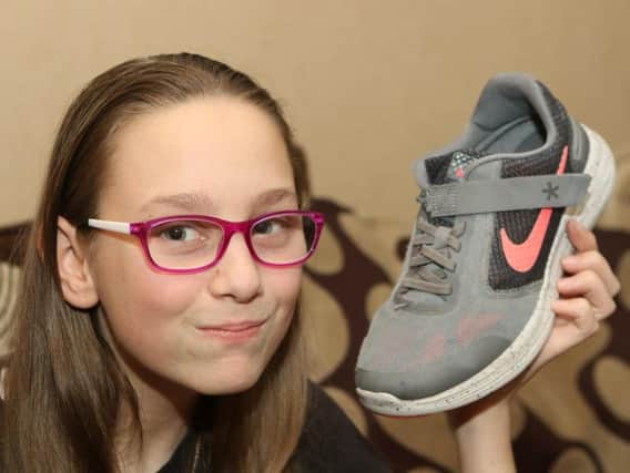Kirkby schoolgirl Hope Pugh is hoping for help to find some new trainers.