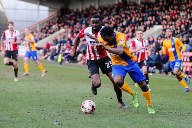 Stags in action against Cheltenham last season.