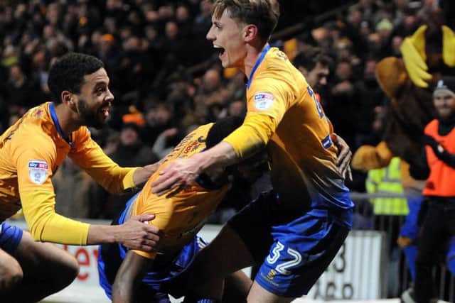 Mansfield Town v Cardiff FA Cup 3rd round replayDanny Rose celebrates after scoring Mansfield's equaliser in the first half.