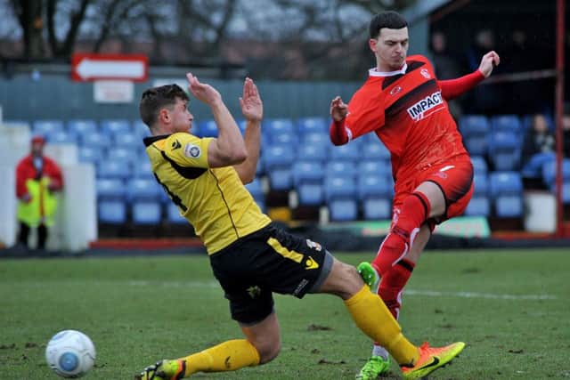 Alfreton Town FC v Tamworth, pictured is Ryan Jennings