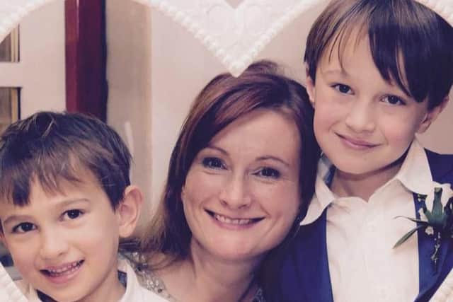 Rachel and her two boys.