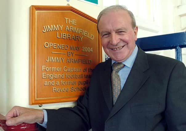 Jimmy Armfield opens the library named after him at his old school