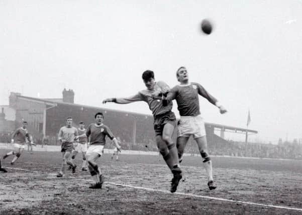 Peter Morrris in action for Stags against Swindon in 1966